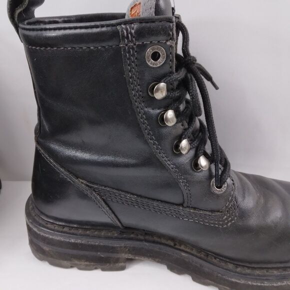 HARLEY-DAVIDSON Lace Up Chukka Boots Black Metal Emblem Grunge Rock Women's 7.5 - Picture 13 of 16
